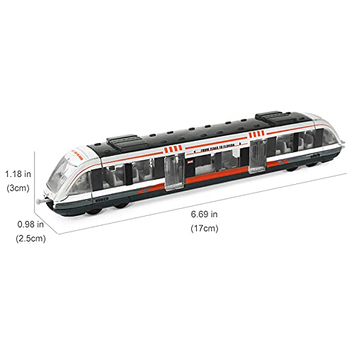 Juguete de tren, aleación de simulación deslizante Diecast Metal Vehículos Educación Cognitivo Juguete Cumpleaños para 3 4 5 6 7 años Niños (Blanco)