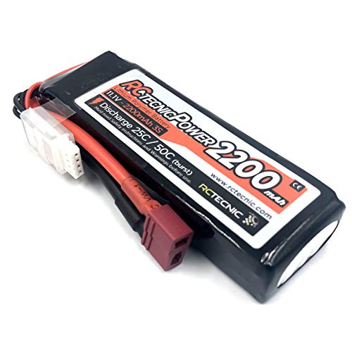 JUGUETECNIC │ Batería LiPo 3S 2200mah 11.1V 25C - 50C para Radiocontrol con Conector T Dean Especial para Helicoptero Avion Drone de Carreras Profesional Coche RC Conector Balanceo