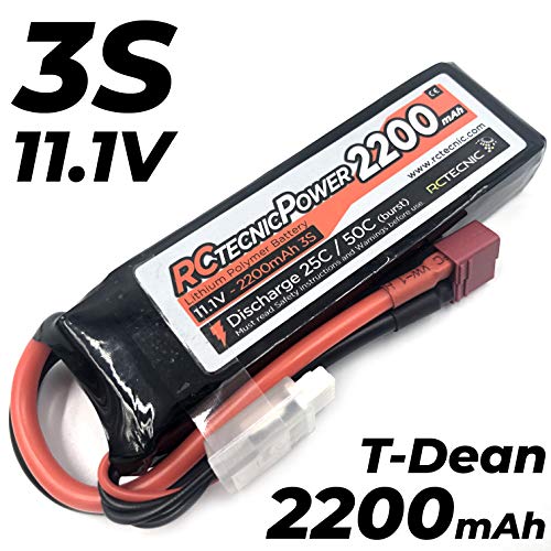 JUGUETECNIC │ Batería LiPo 3S 2200mah 11.1V 25C - 50C para Radiocontrol con Conector T Dean Especial para Helicoptero Avion Drone de Carreras Profesional Coche RC Conector Balanceo