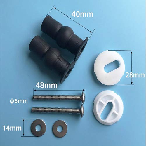 JUHONNZ Bisagras Tapa WC,2 PCS Asientos WC Bisagra Accesorios Tornillos para Inodoro Goma Universales Fijación Bisagra Asiento Tornillos para Tapa de Inodoro Negro