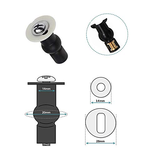 JUHONNZ Bisagras Tapa WC,2 PCS Asientos WC Bisagra Accesorios Tornillos para Inodoro Goma Universales Fijación Bisagra Asiento Tornillos para Tapa de Inodoro Negro