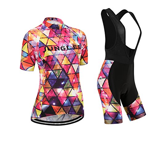 junglest (Cojín 3D)(Traje(Strap Blancas) tamaño:M) para los sudo Moda Maillot Ropa Rompevientos Rendimiento Mujer Chaleco Jerseys Ciclismo Transpirable Manga Corta de