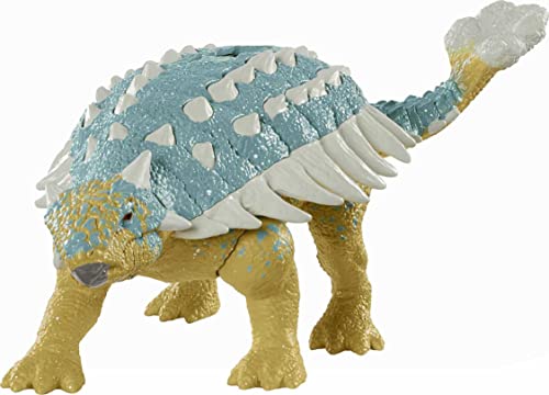 Jurassic World Ataque Rugido Ankylosaurus Dinosaurio articulado con sonidos, figura de juguete para niños Mattel GWY27