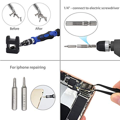 Justech 137 en 1 Juego de Destornilladores Magnéticos Portátil con 98 Bits Herramienta de Reparación de Driver de Precisión para Laptops, PC, Smartphones, Relojes y Otros Dispositivos