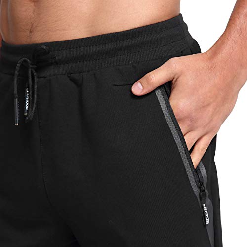 JustSun Pantalon Chandal Hombre Ropa Deportiva Jogger Hombre Pantalones Running Deporte Negro XXL