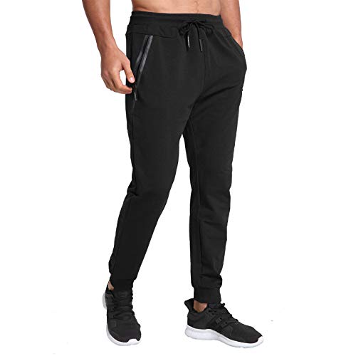 JustSun Pantalon Chandal Hombre Ropa Deportiva Jogger Hombre Pantalones Running Deporte Negro XXL