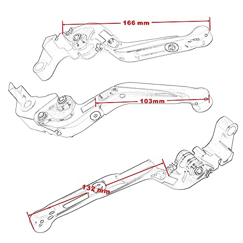 JZHYF Motocicleta Embrague Freno Juego de manetas de freno de motocicleta, palanca de embrague CNC de aluminio para Yama-ha YZF R125 2008-2011 ajustable plegable y extensible Palancas de freno de embr