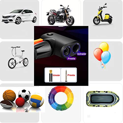 JZK Mini portátil Bomba de pie Bicicletas con manómetro, Bomba para balón fútbol Baloncesto, Bomba de Aire Bicicleta de pie con manómetro, Bomba de neumático de Bicicleta