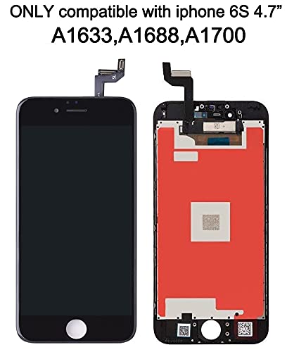 Jzmatech Pantalla Táctil Lcd De Repuesto Para Iphone 6S Negro, Con Herramientas De Reparación+Tiras Adhesivas +Película ProtectoraA1633, A1688, A1700