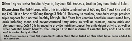KAL Red Yeast Rice CoQ-10 & Omega 3 60 ActivGels