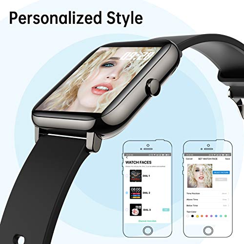 KALINCO Reloj Inteligente Hombre Mujer, Smartwatch Hombre con Oxígeno Sanguíneo Presión Arterial Frecuencia Cardíaca Sueño, Reloj Deportivo para Android iOS