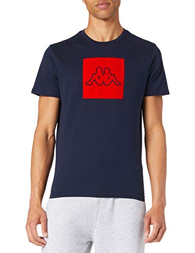 Kappa IBAGNI Camiseta, Azul/Rojo, XXL para Hombre