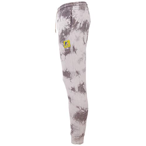 Kappa Ivano - Pantalones de chándal para hombre con un moderno aspecto batik I Pantalones largos de entrenamiento de algodón acogedor I para ocio, deporte y fitness, tallas S-XL Blanco S