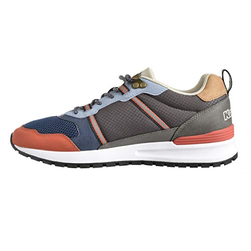 Kappa Logo Lino, Zapatillas Hombre, Gris/Azul/Naranja, 43 EU