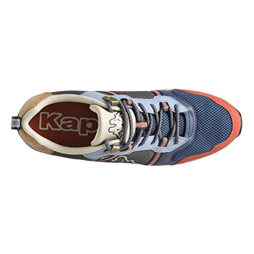 Kappa Logo Lino, Zapatillas Hombre, Gris/Azul/Naranja, 43 EU