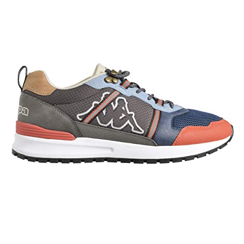 Kappa Logo Lino, Zapatillas Hombre, Gris/Azul/Naranja, 43 EU