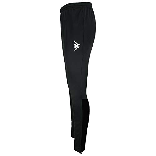 Kappa Ponte Pantalón Largo, Hombre, Negro/Blanco, M