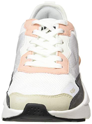 Kappa Wallas, Zapatillas Deportivas Mujer, Blanco/Gris Oscuro/Beige/Rosa, 37 EU