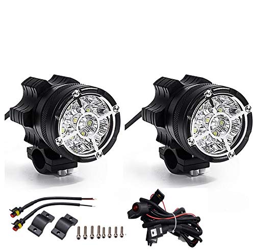 KASER Par de Faros para Luz Delantera de Motocicleta Luces Antiniebla Delanteras Adicionales para Motocicleta Quad con Interruptor Y Soporte de Fijación 45W 3000 LM 12V-80V