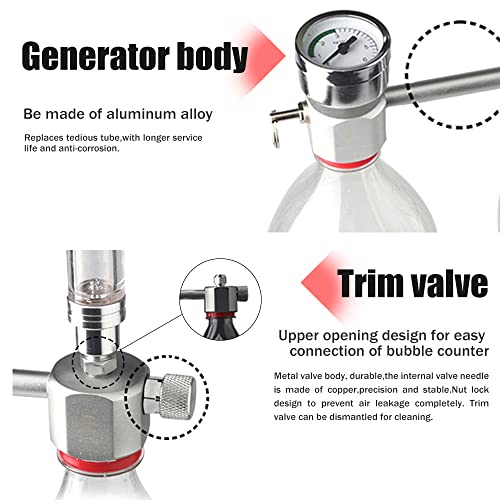 Kavolet DIY generador de dióxido de Carbono para pecera, Regulador de CO2 para acuarios Medidor, CO2 Reductor con Contador de Burbujas y solenoide, para Peces de Acuario y Plantas acuáticas.