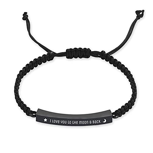 KBFDWEC Pulsera de urna de joyería de cremación Negra de 22 cm para Cenizas Pulsera de Brazalete de Cenizas de Recuerdo conmemorativo de Acero Inoxidable Ajustable para Mujeres Hombres te Amo a la