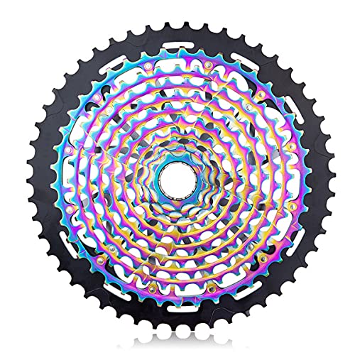 KDOAE Rueda Libre de Bicicleta 11 Cassette de Velocidad Colorido 9-50T Flywheel MTB BMX Road Bicycle Cyclingwheel para Bicicleta de Carretera MTB BMX (Color : Rainbow, Tamaño : 9-50T)