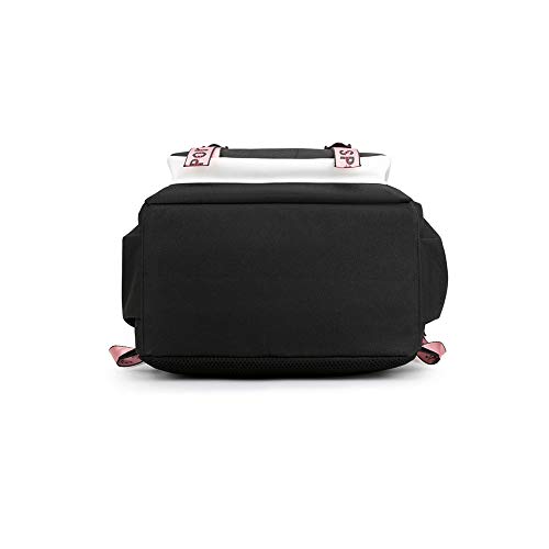 KEBEIXUAN bolsa de estudiante de escuela intermedia, interfaz lateral USB de configuración informal de mochila college y conector para auriculares. (Negro)