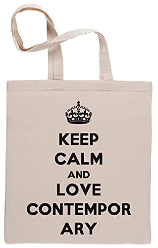 Keep Calm and Love Contemporary Bluegrass Bolsa De Compras Shopping Bag Beige