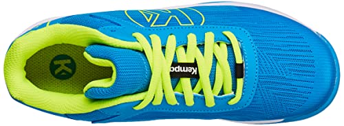 Kempa Attack 2.0 Junior, Zapatilla de Balonmano, Azul/Amarillo Fluor, 31 EU