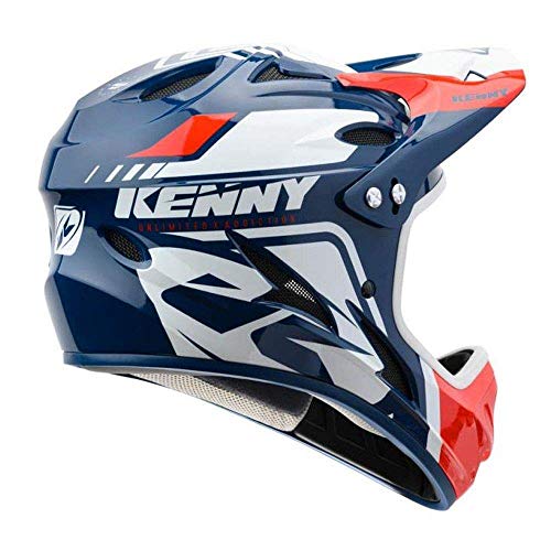 Kenny Downhill 2020 - Casco para Bicicleta de montaña, Color Blanco y Rojo, XXS (51-52 cm)