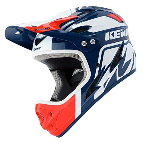 Kenny Downhill 2020 - Casco para Bicicleta de montaña, Color Blanco y Rojo, XXS (51-52 cm)