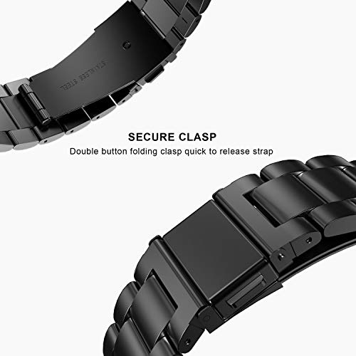 Keweni Correa para Huawei Watch GT 2 46MM, 22mm Pulsera de Repuesto de Acero Inoxidable de Metal para Huawei Watch GT / GT 2e / GT 2 Smart Watch (Negro)