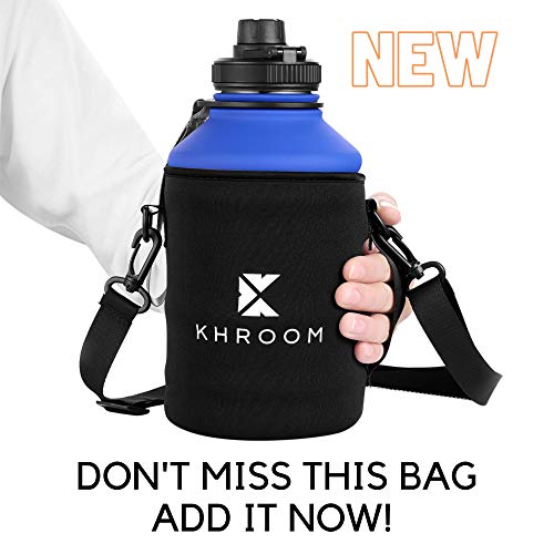 Khroom® Botella de Agua XXL de 2.2 litros de Acero Inoxidable | Adecuado Ácido Carbónico | Libre de BPA | Botella de Fitness de 2L para deportes, gimnasia y ocio (Verde)