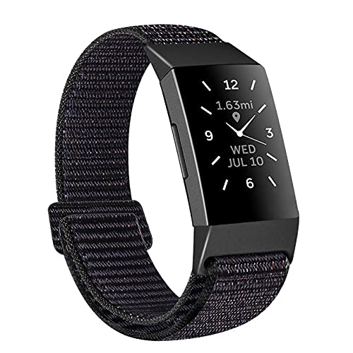 KIBDSNG Correa de nailon de Woven compatible con Fitbit Charge 4, Fitbit Charge 3, Charge 3 SE, correa de repuesto ajustable, compatible con Charge 4 y Charge 3., Nailon.,