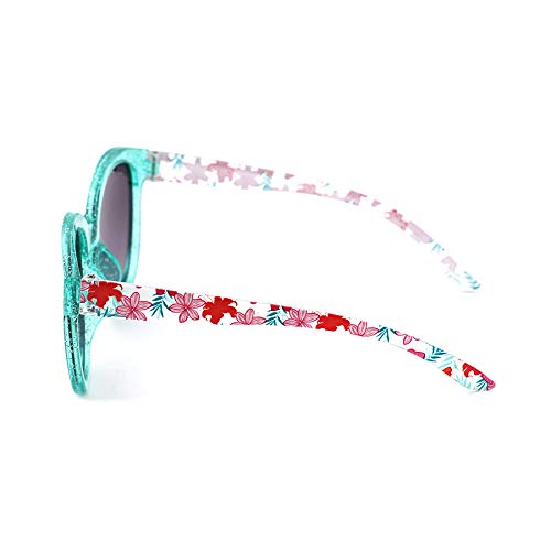 Kiddus Gafas de Sol para niña, chica, adolescente. UV400 Protección 100% contra rayos ultravioleta. A partir de 6 años. Con estilo. Diseño a la moda. FABULOUS (POLARIZADA, Turquesa Flores)