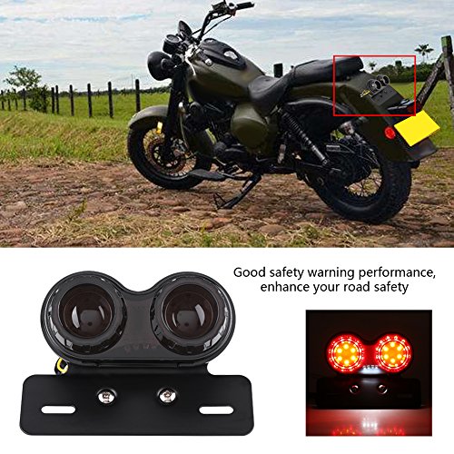 KIMISS Brake Light ,Motorcycle LED Tail Lights IndicatorLamp with Integrated Running Lamp Brake&Turn Signal Light, License Plate Bracket for Custom Cafe Racer Red Light