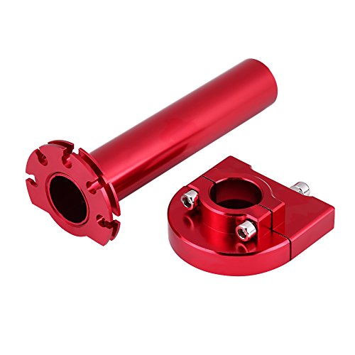 KIMISS Mango de gas universal Mango de gas, 7/8 Manijas de 22 mm Mango de gas Acelerador para Moto Scooter Dirt Bike (Rojo)