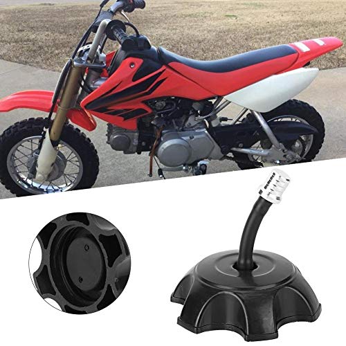 KIMISS Tapa de combustible universal para motocicleta, Dirt Pit Bike ATV Tapa de combustible con bloqueo de gasolina con válvula de ventilación Tubo de manguera de ventilación(Plata)