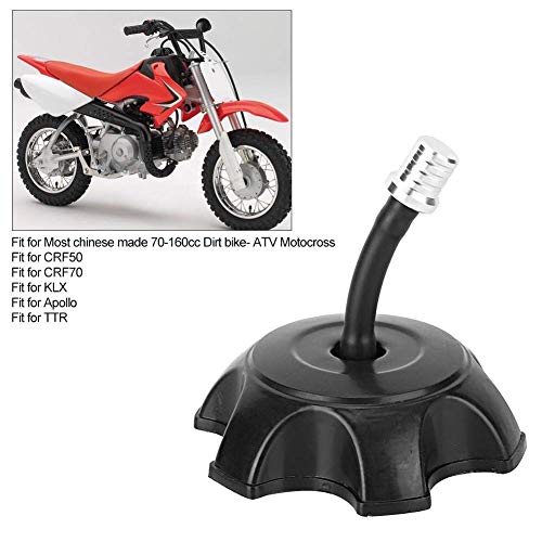 KIMISS Tapa de combustible universal para motocicleta, Dirt Pit Bike ATV Tapa de combustible con bloqueo de gasolina con válvula de ventilación Tubo de manguera de ventilación(Plata)