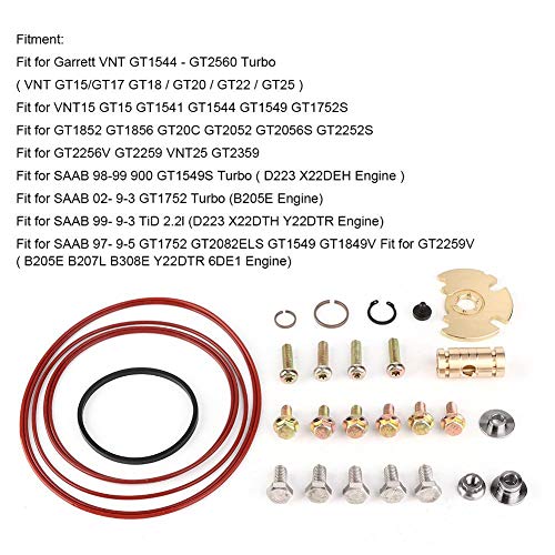 KIMISS Turbo Rebuild Set, kit de reconstrucción de reparación de turbocompresor de aleación adecuado para Garrett VNT GT15/GT17/GT18/GT20