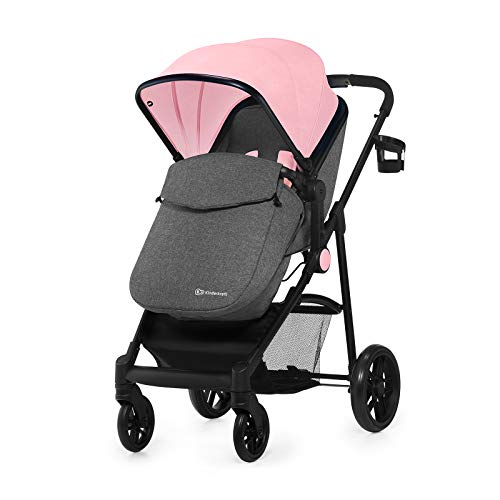 Kinderkraft Carrito Bebé 3 en 1 JULI, Silla de Paseo, Silla Coche, Accesorios, Rosa