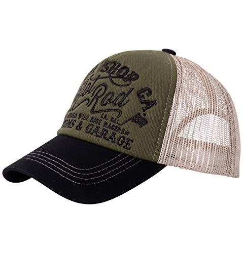 King Kerosin Hot Rod Gorra de bisbol, Verde Oliva, Talla única para Hombre