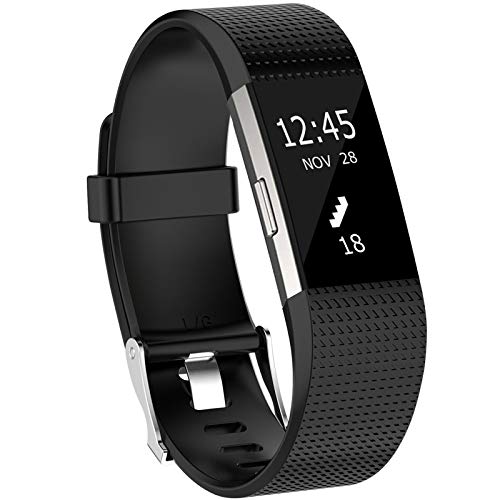 KingAcc Correa para Fitbit Charge 2, Silicona Suave Pulsera de Respueto con Hebilla de Metal Compatible con Fitbit Charge 2 smartwatch