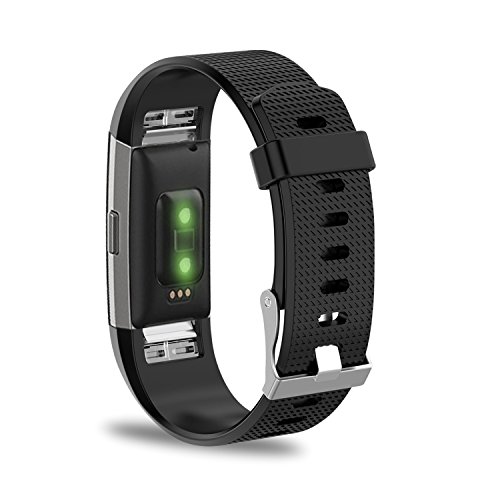 KingAcc Correa para Fitbit Charge 2, Silicona Suave Pulsera de Respueto con Hebilla de Metal Compatible con Fitbit Charge 2 smartwatch