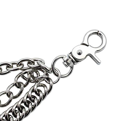 KingYH 1 Piezas Pantalones Cadena 3 Llaveros de Cadena Larga Metal Hip Hop Punk Jeans Cadenas de Cintura para Decorativa Hombres Mujer Rock Etapa Accesorios de Vestirv Motociclista