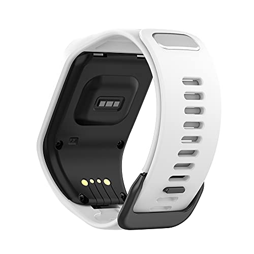 KINKUUN Correas para relojes Compatible con TomTom Runner 2/3 Spark/3 Cardio + Music Pulseras de repuesto.Correa de Reloj.(blanco)