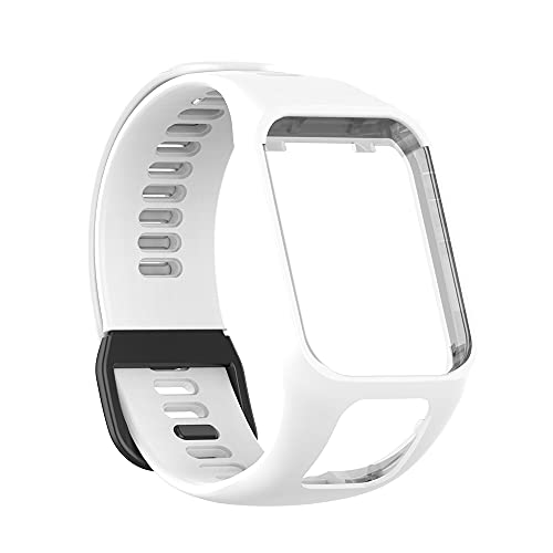 KINKUUN Correas para relojes Compatible con TomTom Runner 2/3 Spark/3 Cardio + Music Pulseras de repuesto.Correa de Reloj.(blanco)