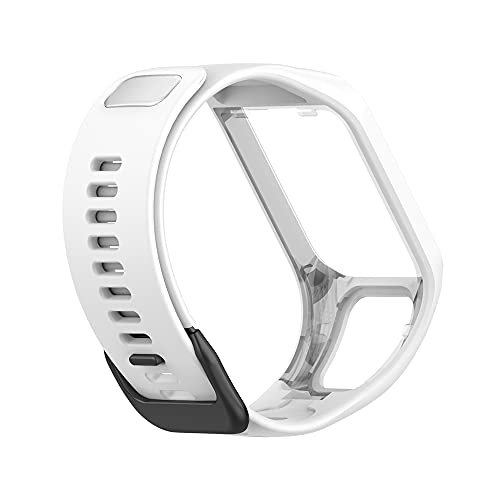 KINKUUN Correas para relojes Compatible con TomTom Runner 2/3 Spark/3 Cardio + Music Pulseras de repuesto.Correa de Reloj.(blanco)