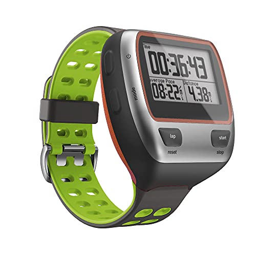 KINOEHOO Correas para relojes Compatible con Garmin Forerunner 310XT Pulseras de repuesto.Correas para relojesde silicona.(Gris claro + verde)