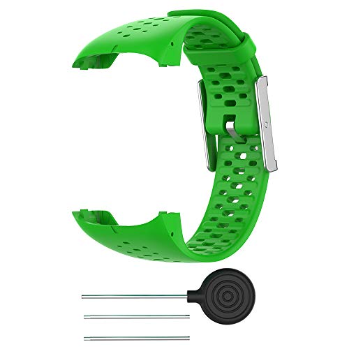 KINOEHOO Correas para relojes Compatible con Polar M400 M430 Pulseras de repuesto.Correas para relojesde siliCompatible cona.(Verde)